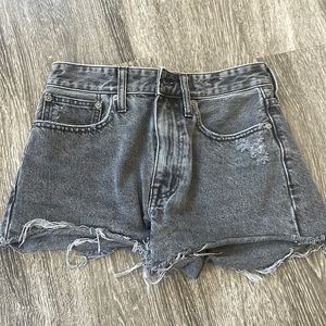 Madewell black relaxed denim shorts
